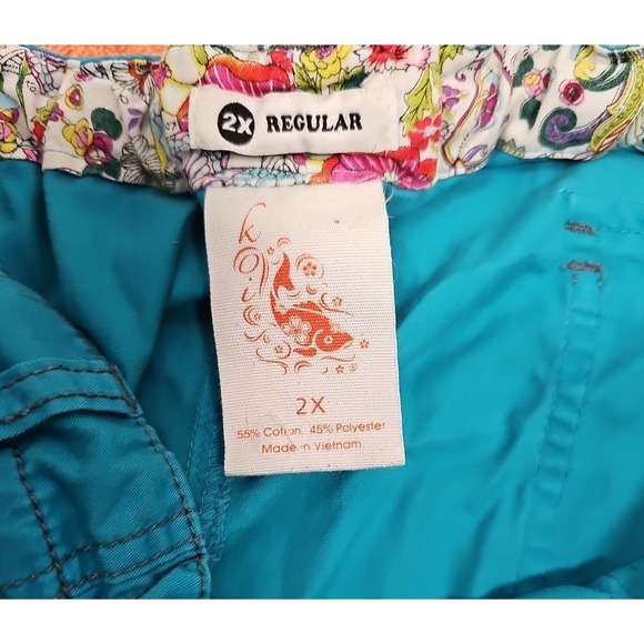 Dickies‎ Scrub Pants Women 2XL EDS Turquoise Teal Cargo Pockets Drawstring 86206 - Picture 9 of 11